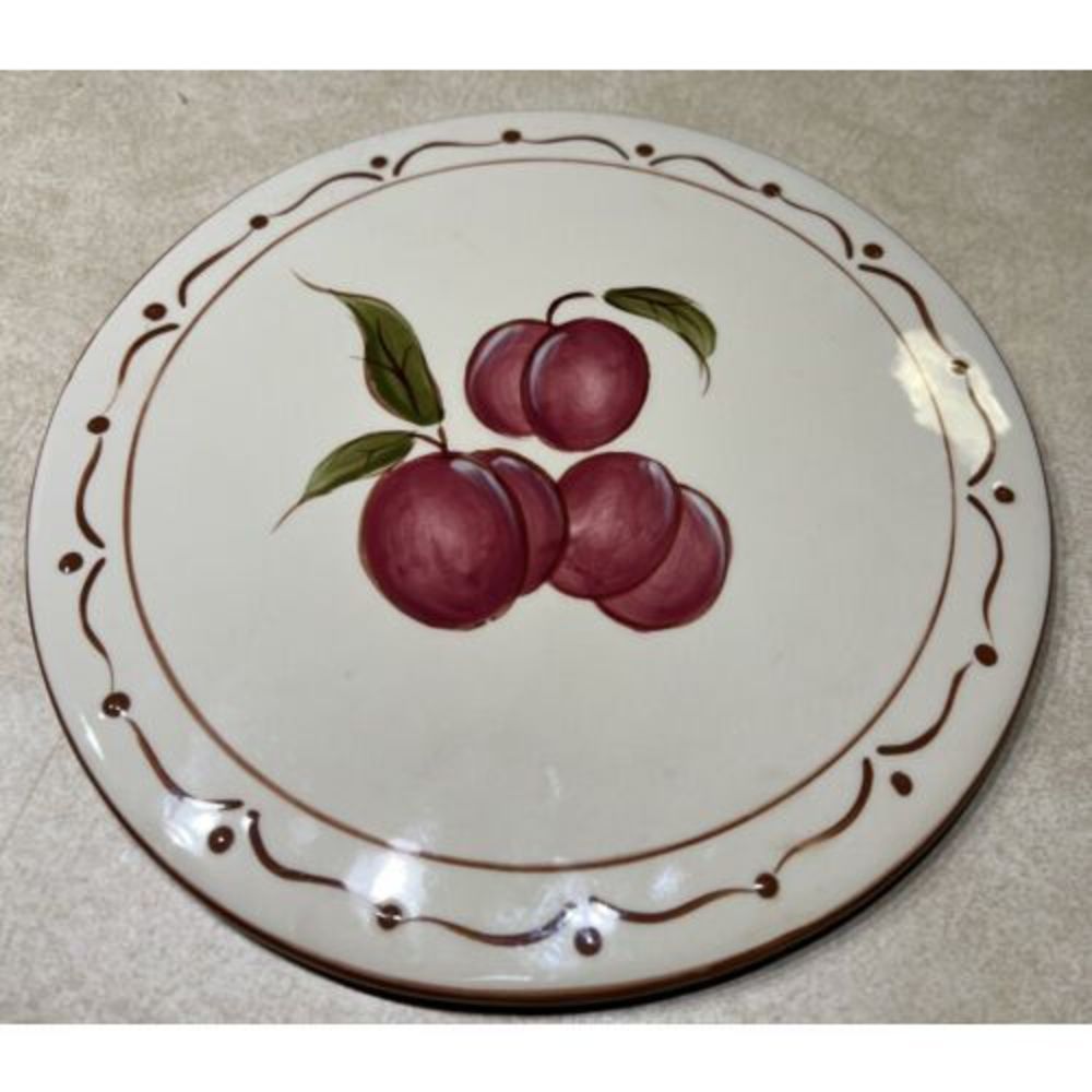 AROUND the ORCHARD ROUND CERAMIC TRIVET  TILE by HOME - 8" PLUM FRUIT DECOR